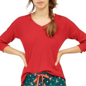 Jenni V-Neck PJ Top Medium NWOT | Red or Pink Long Sleeve Comfy Sleepwear